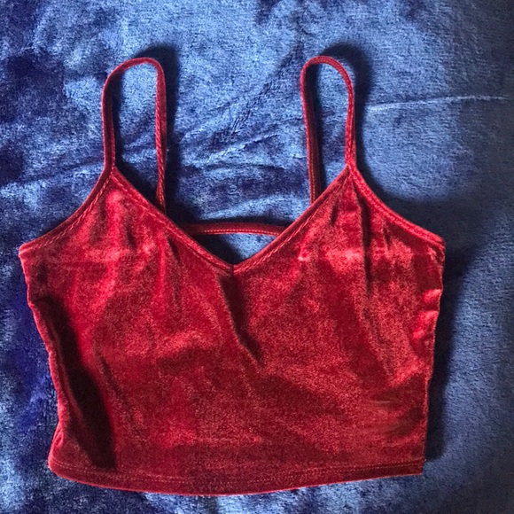 Red Velvet Crop Top - Picture 1 of 3